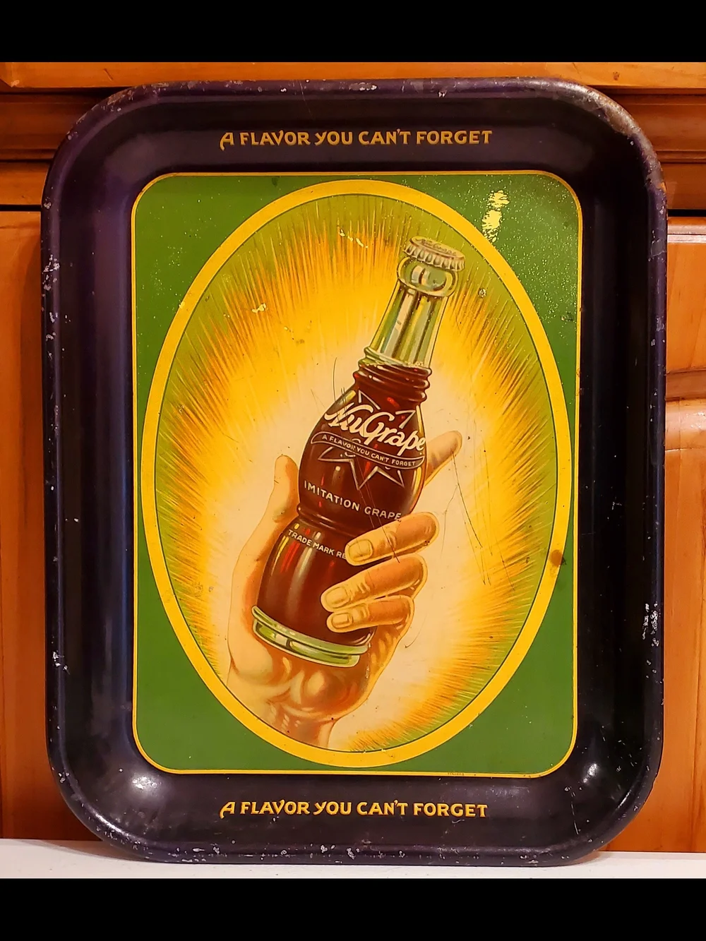Vintage Colorful NuGrape Soda Advertising Tray Early 1900's Era Nice Graphics